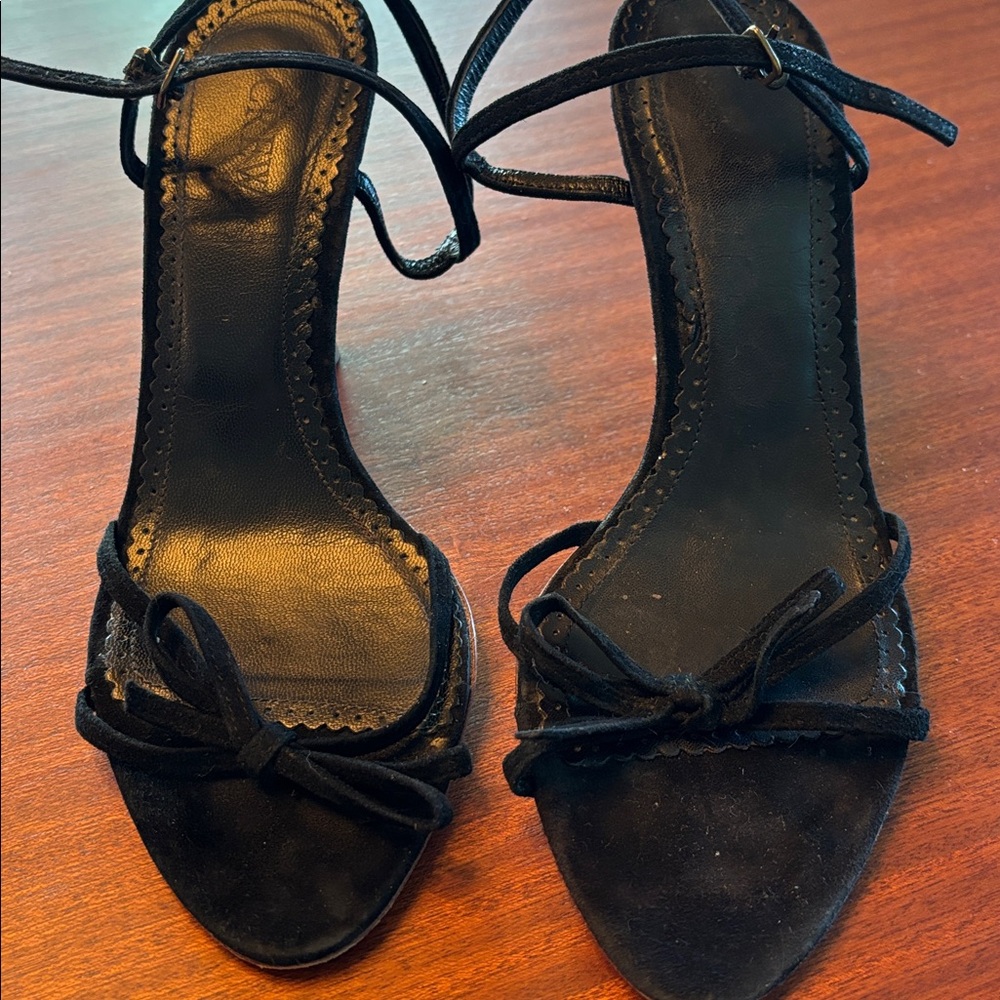 Women’s Black Strappy Bow Sandals j crew - Picture 2 of 8